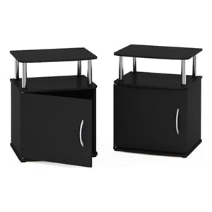 Pemberly Row End Table in Americano in Stainless Steel Tubes