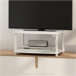 Pemberly Row Turn-N-Tube No Tools 2-Tier Elevated TV Stands in White