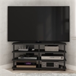 Pemberly Row Easy Assembly 4-Tier Corner TV Stand for TV up to Blackwood/Black