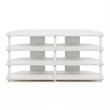Pemberly Row Easy Assembly 4-Tier Corner TV Stand for TV up to White