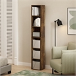 Pemberly Row Contemporary 6-Tier Open Shelf Bookcase in Amber Pine