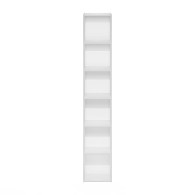 Pemberly Row Contemporary 6-Tier Open Shelf Bookcase in White