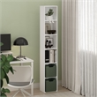 Pemberly Row Contemporary 6-Tier Open Shelf Bookcase in White