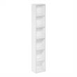Pemberly Row Contemporary 6-Tier Open Shelf Bookcase in White