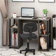 Pemberly Row Engineered Wood Compact Computer/Study Desk in Oak Gray/Black