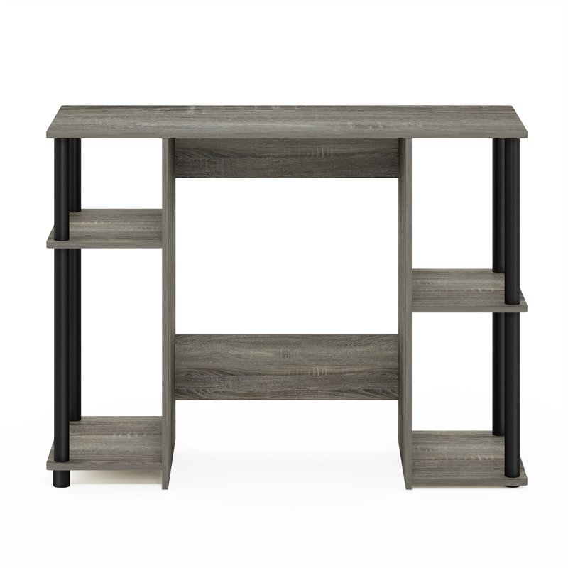Pemberly Row Engineered Wood Compact Computer/Study Desk in Oak Gray/Black