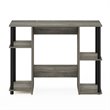 Pemberly Row Engineered Wood Compact Computer/Study Desk in Oak Gray/Black