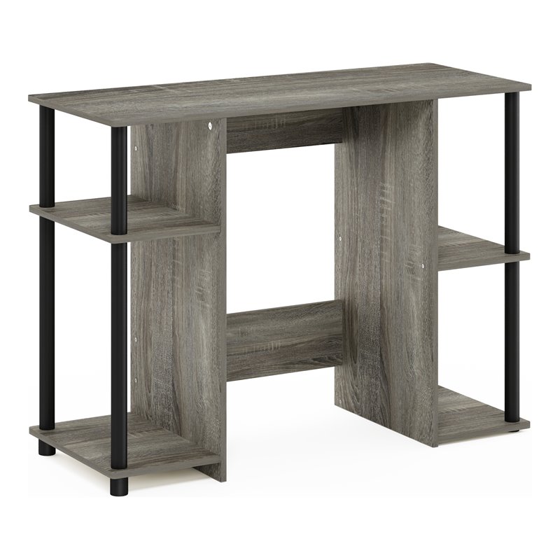 Pemberly Row Engineered Wood Compact Computer/Study Desk in Oak Gray/Black