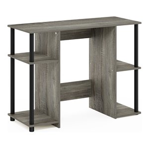 Pemberly Row Engineered Wood Compact Computer/Study Desk in Oak Gray/Black