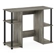 Pemberly Row Engineered Wood Compact Computer/Study Desk in Oak Gray/Black