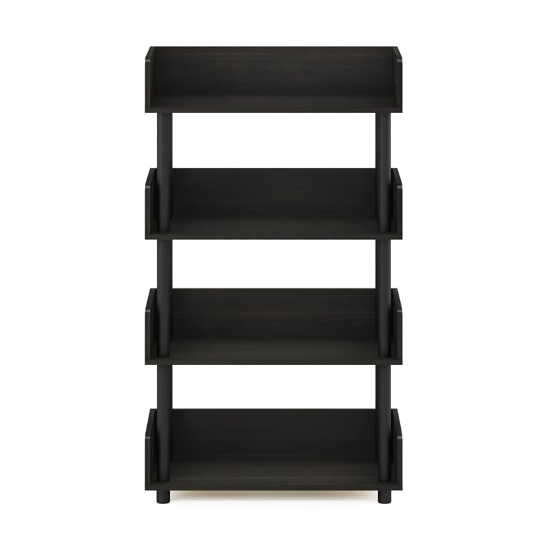 Pemberly Row Turn-N-Tube 4-Tier Freestanding Multipurpose Espresso Display Rack