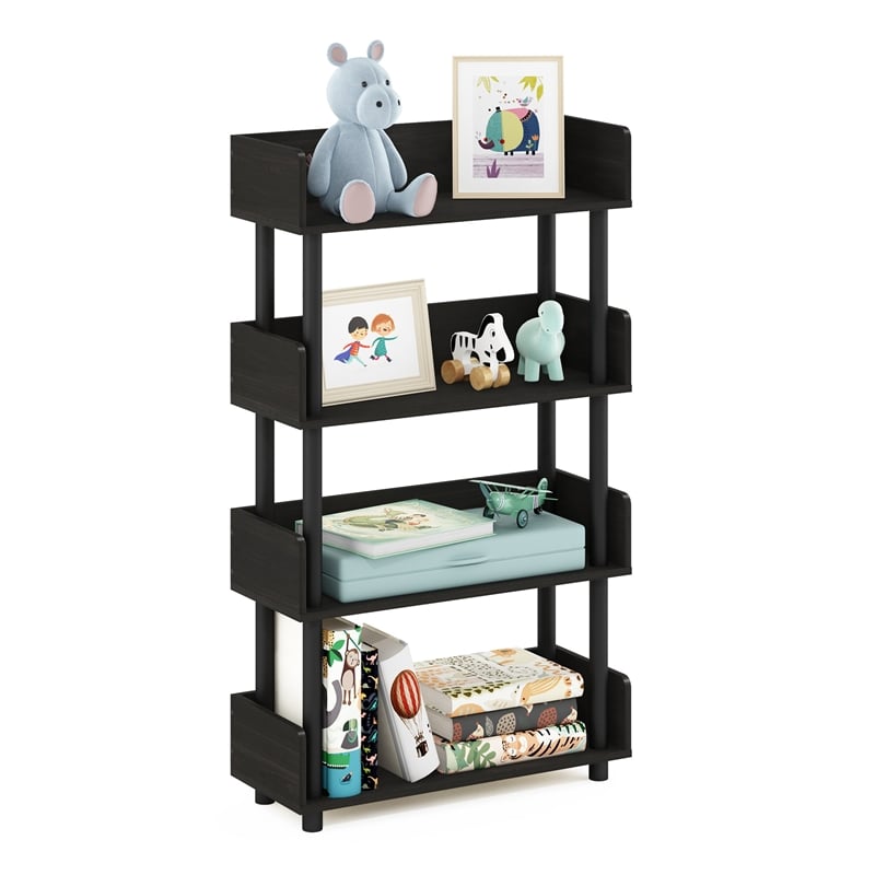 Pemberly Row Turn-N-Tube 4-Tier Freestanding Multipurpose Espresso Display Rack