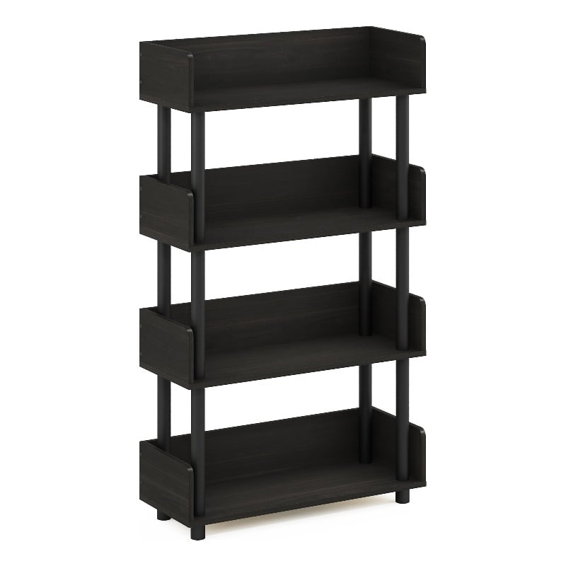 Pemberly Row Turn-N-Tube 4-Tier Freestanding Multipurpose Espresso Display Rack