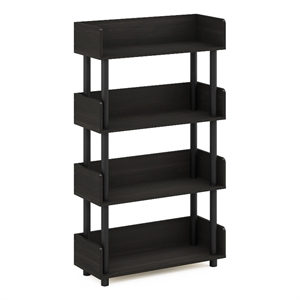 Pemberly Row Turn-N-Tube 4-Tier Freestanding Multipurpose Espresso Display Rack