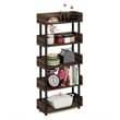 Pemberly Row Turn-N-Tube 4-Tier Freestanding Multipurpose Display Rack in Walnut