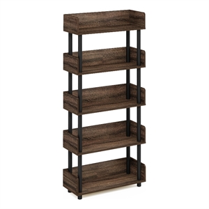 Pemberly Row Turn-N-Tube 4-Tier Freestanding Multipurpose Display Rack in Walnut