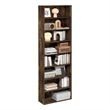 Pemberly Row 8-Tier Open Shelf Bookcase 12x24x71-inches in Amber Pine