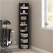 Pemberly Row 8-Tier Corner Shelf Bookcase in Bookshelf in Espresso