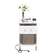 Pemberly Row End Table with USB Type-C Charging Station in White