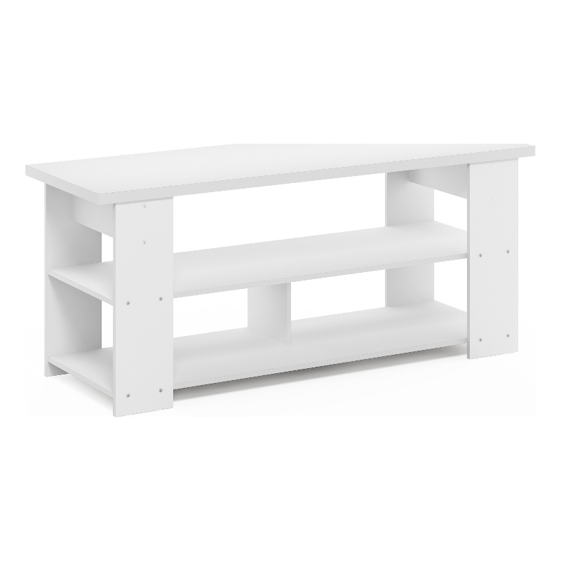 Pemberly Row Contemporary TV Stand Up To 55-Inch in White Finish