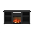 Pemberly Row Fireplace TV Entertainment Center with Open Storage Americano