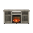 Pemberly Row Fireplace TV Entertainment Center with Open French Oak Gray
