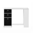 Pemberly Row A-frame Modern Computer/Study Desk in White/Black