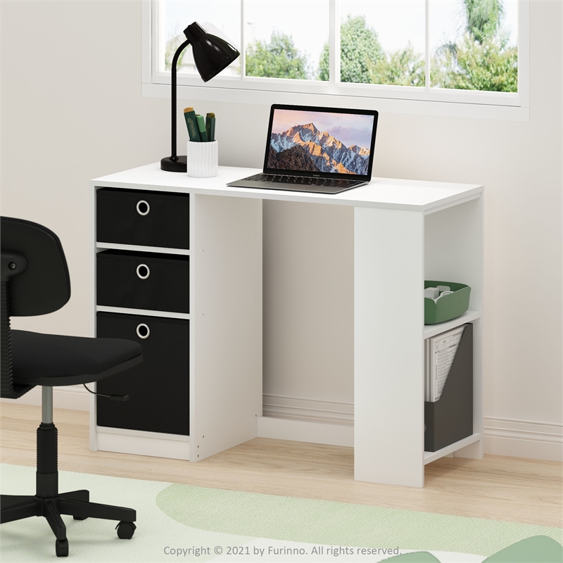 Pemberly Row A-frame Modern Computer/Study Desk in White/Black