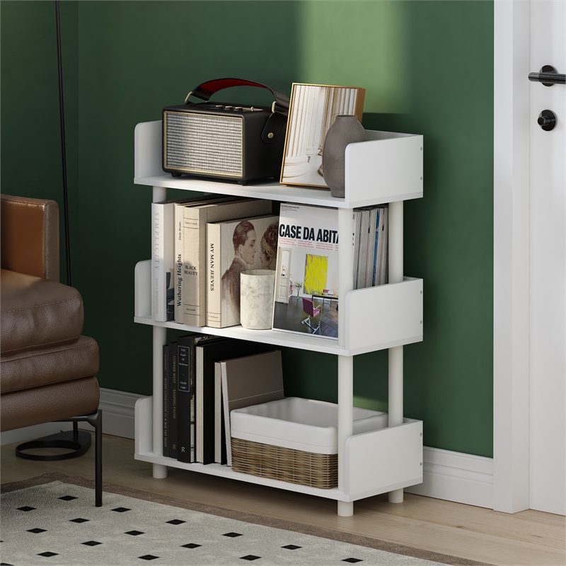 Pemberly Row Turn-N-Tube 3-Tier Freestanding Multipurpose Display Rack in White