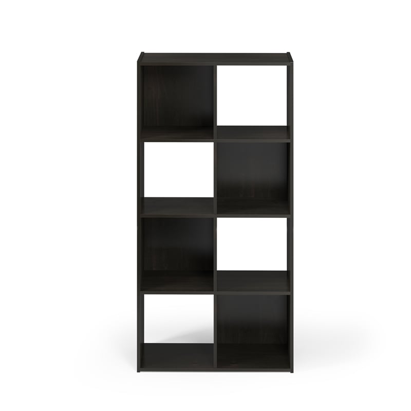 Pemberly Row Contemporary Cubic Storage Cabinet in 4x2 in Espresso