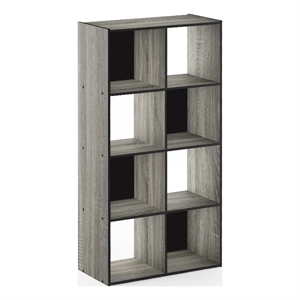 Pemberly Row Contemporary Cubic Storage Cabinet in 4x2 in French Oak