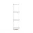Pemberly Row Turn-N-Tube 4-Tier Corner Display White Rack Multipurpose Shelving