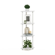 Pemberly Row Turn-N-Tube 4-Tier Corner Display White Rack Multipurpose Shelving