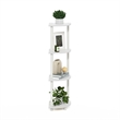 Pemberly Row Turn-N-Tube 4-Tier Corner Display White Rack Multipurpose Shelving