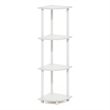 Pemberly Row Turn-N-Tube 4-Tier Corner Display White Rack Multipurpose Shelving