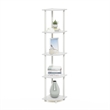 Pemberly Row Turn-N-Tube 5-Tier Corner Display White Rack Multipurpose Shelving