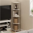 Pemberly Row Turn-N-Tube 5-Tier Corner Display White Rack Multipurpose Shelving
