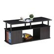 Pemberly Row Contemporary Engineered Wood Coffee Table in Black