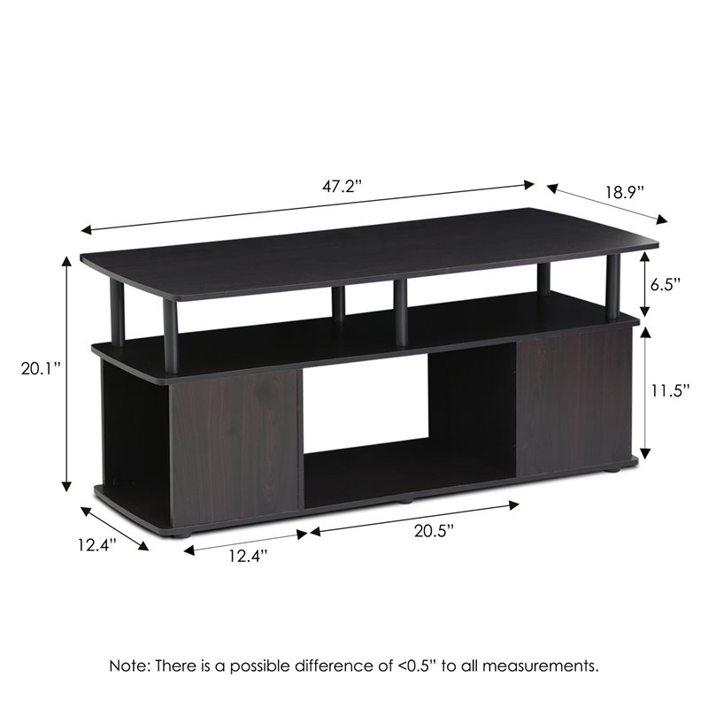 Pemberly Row Contemporary Engineered Wood Coffee Table in Black