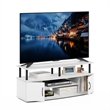 Pemberly Row Large Entertainment Center Hold up to 55-IN TV in White/Black