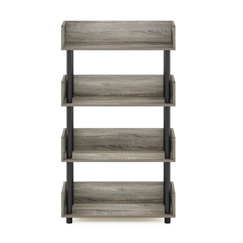 Pemberly Row 4-Tier Freestanding Multipurpose Display in French Oak/Black