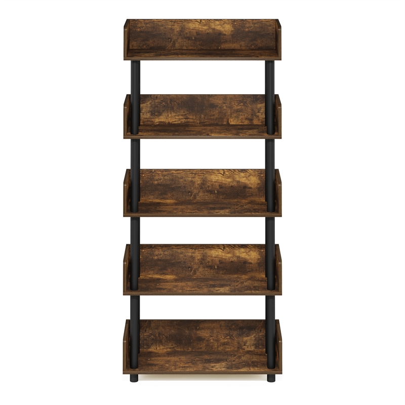 Pemberly Row 4-Tier Freestanding Multipurpose Display in Amber Pine/Black