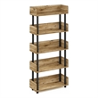 Pemberly Row Turn-N-Tube 4-Tier Freestanding Multipurposes Flagstaff Oak/Black