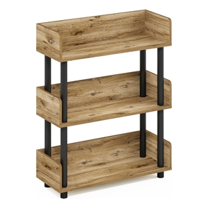 Pemberly Row Turn-N-Tube 3-Tier Freestanding Multipurposes Flagstaff Oak/Black