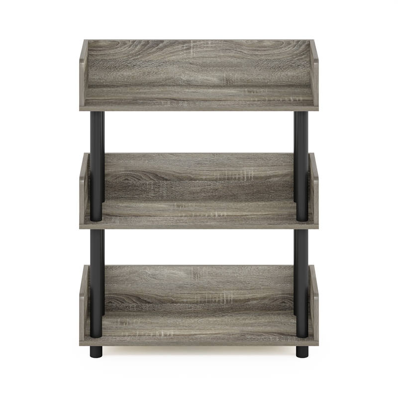 Pemberly Row 3-Tier Freestanding Multipurpose Display in French Oak/Black