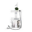 Pemberly Row Sofa End Table with USB Type-C Charging Port in White