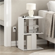 Pemberly Row Sofa End Table with USB Type-C Charging Port in White