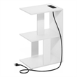 Pemberly Row Sofa End Table with USB Type-C Charging Port in White