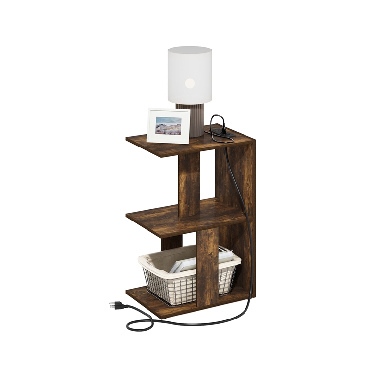 Pemberly Row Sofa End Table with USB Type-C Charging Port in Amber Pine