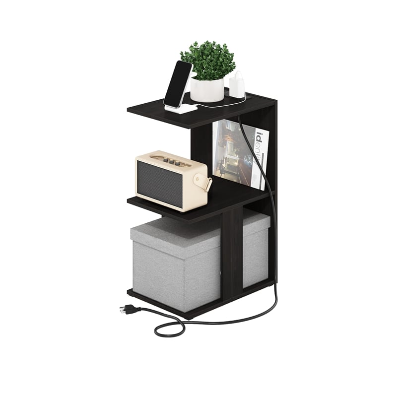 Pemberly Row Sofa End Table with USB Type-C Charging Port in Espresso